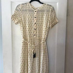 Suoli Dress, NWT, Ivory/black polka dot